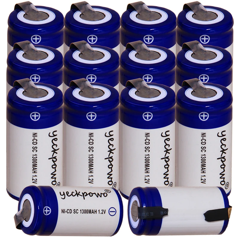 yeckpowo 14 pieces SC battery 1,2v batteries nicd rechargeable for power tools 1300mAh for drill screwdriver real capacity
yeckpowo 14 pieces SC battery 1,2v batteries nicd rechargeable for power tools 1300mAh for drill screwdriver real capacity