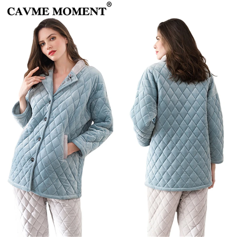 CAVME Winter Pajama Sets Luxury Women Femme Thicken Pajama Pants 2Pcs Ladies Turn-down Collar Nightwear Sleepwear Home Clothes
CAVME Winter Pajama Sets Luxury Women Femme Thicken Pajama Pants 2Pcs Ladies Turn-down Collar Nightwear Sleepwear Home Clothes