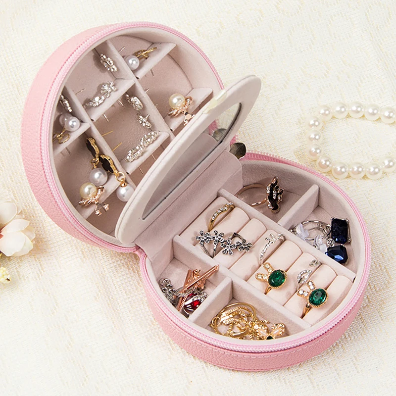 Jewelry Box Mini Stud Earrings Rings Useful Makeup Organizer With Zipper Portable Storage Display Travel Case
Jewelry Box Mini Stud Earrings Rings Useful Makeup Organizer With Zipper Portable Storage Display Travel Case