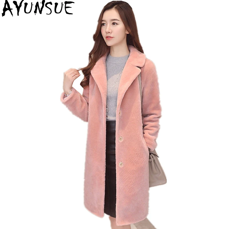 AYUNSUE 2019 Fashion Women's Winter Jacket Real Wool Fur Coat Sheep Shearing Fur Coats Medium Long Trench Female Outwear S939
AYUNSUE 2019 Fashion Women's Winter Jacket Real Wool Fur Coat Sheep Shearing Fur Coats Medium Long Trench Female Outwear S939