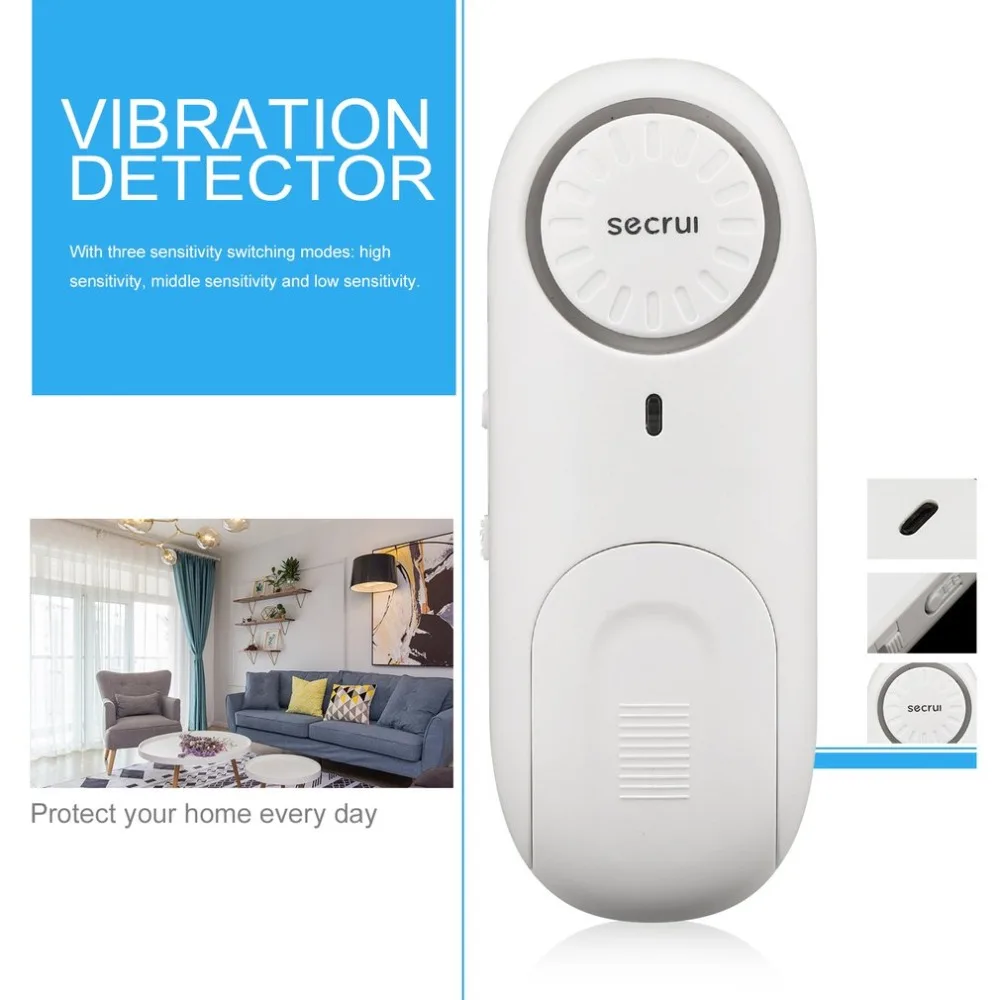 Wireless Vibration Detector Shock Sensor For Home Villa Portable Alarm System With Three Sensitivity Switching Modes
Wireless Vibration Detector Shock Sensor For Home Villa Portable Alarm System With Three Sensitivity Switching Modes
