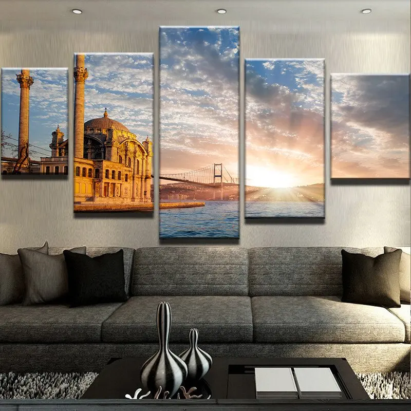 Painting Canvas Printed HD Poster Modern 5 Panel Ortakoy Mosque Home Decor For Living Room Artwork Modular Pictures Wall Art
Painting Canvas Printed HD Poster Modern 5 Panel Ortakoy Mosque Home Decor For Living Room Artwork Modular Pictures Wall Art
