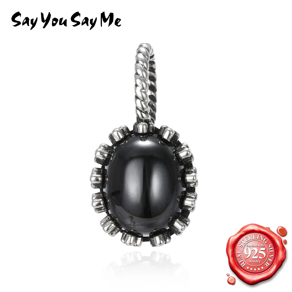 SAY YOU SAY ME 925 Sterling Silver Pendant Necklace Classic Black Glass Statement Pendant for Women Love Gifts Dropshipping
SAY YOU SAY ME 925 Sterling Silver Pendant Necklace Classic Black Glass Statement Pendant for Women Love Gifts Dropshipping