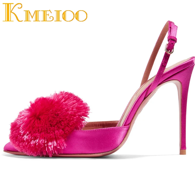 Kmeioo Wedding Shoes Women Puff Pompom Shoes Slingback Pumps Ankle Strap Sandals High Heels Pointed Toe Stiletto Plus Size 10CM
Kmeioo Wedding Shoes Women Puff Pompom Shoes Slingback Pumps Ankle Strap Sandals High Heels Pointed Toe Stiletto Plus Size 10CM
