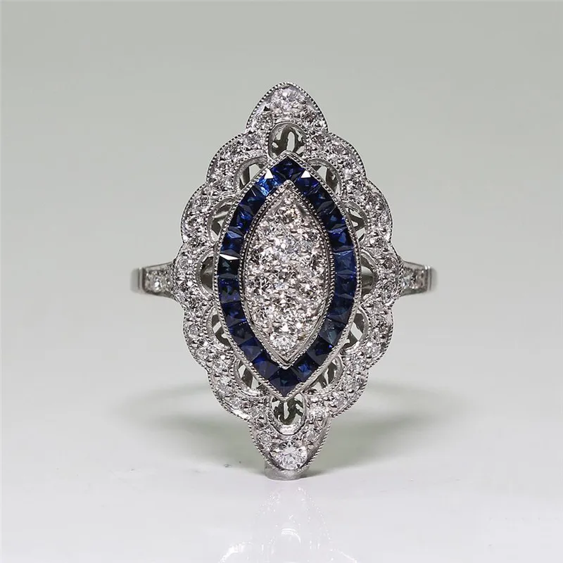 Blue Stone Rings for Women Luxury Jewelry Wedding Engagement Ring Silver Color Rhinestone Ring Bague Femme Anillos Mujer S5Q574
Blue Stone Rings for Women Luxury Jewelry Wedding Engagement Ring Silver Color Rhinestone Ring Bague Femme Anillos Mujer S5Q574