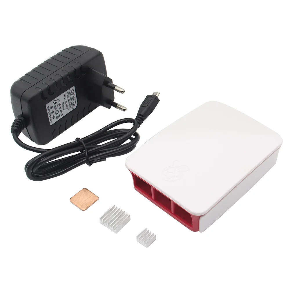 Raspberry pi 3 model b+(plus) ABS Case + 5V 3A EU Power Supply (Power Apdater) + 3Pcs Heat Sinks Starter Kit for Pi 3 B+/3B
Raspberry pi 3 model b+(plus) ABS Case + 5V 3A EU Power Supply (Power Apdater) + 3Pcs Heat Sinks Starter Kit for Pi 3 B+/3B