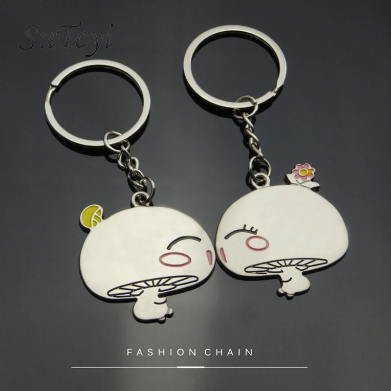 SUTEYI 1 Pair Couple Creative keychain lovely Silver Color Lovers Love mushroom head creative pendant Valentine's Day gift
SUTEYI 1 Pair Couple Creative keychain lovely Silver Color Lovers Love mushroom head creative pendant Valentine's Day gift