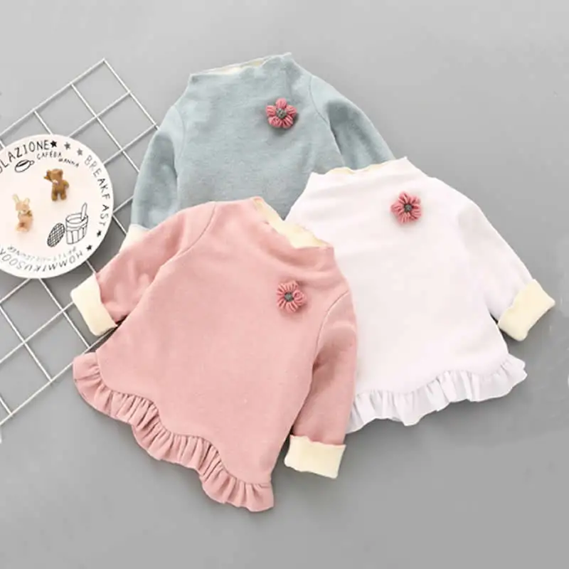 Children's clothes girls fall fleece add flocking baby girls blouse render child T-shirt girl sweatshirt unlined upper garment
Children's clothes girls fall fleece add flocking baby girls blouse render child T-shirt girl sweatshirt unlined upper garment