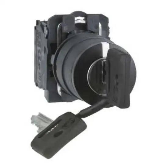 XB5AG33C XB5AG33 = ZB5AG3C + ZB5AZ103C Key switch selector, plastic, black, Ø22, key n°455, 3 positions, stay put, 2 NO
XB5AG33C XB5AG33 = ZB5AG3C + ZB5AZ103C Key switch selector, plastic, black, Ø22, key n°455, 3 positions, stay put, 2 NO