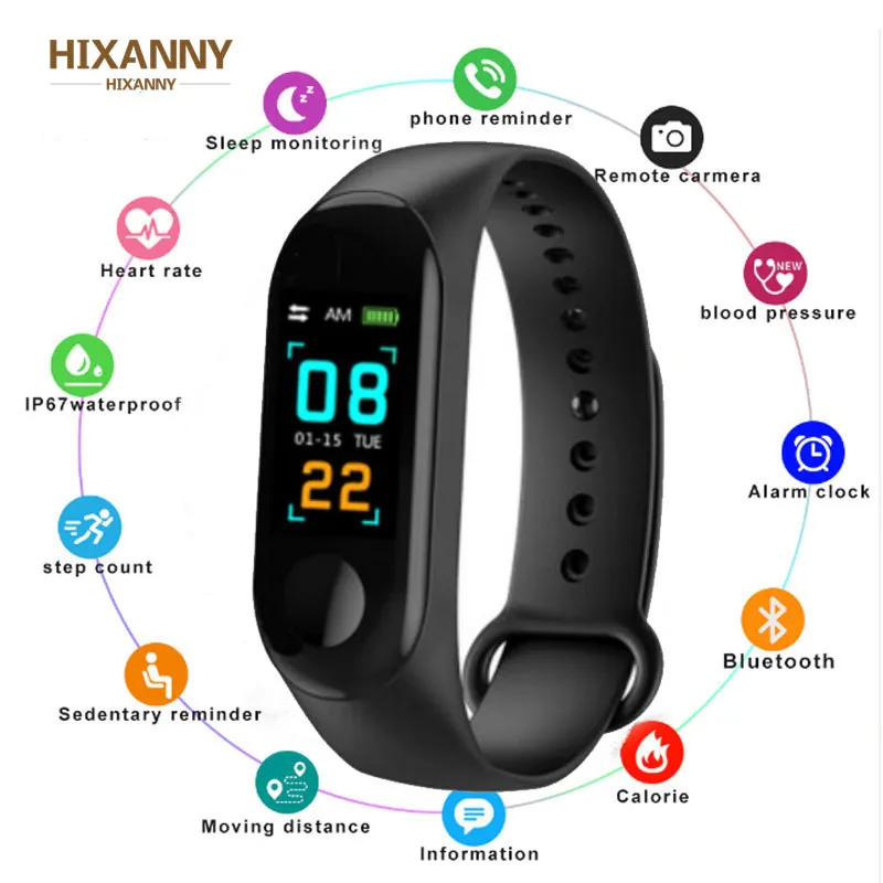M3 Color IPS Screen Smart Sport Fitness Bracelet Blood Pressure Activity Tracker Smart Wristband For Men Women Watches Reloj
M3 Color IPS Screen Smart Sport Fitness Bracelet Blood Pressure Activity Tracker Smart Wristband For Men Women Watches Reloj