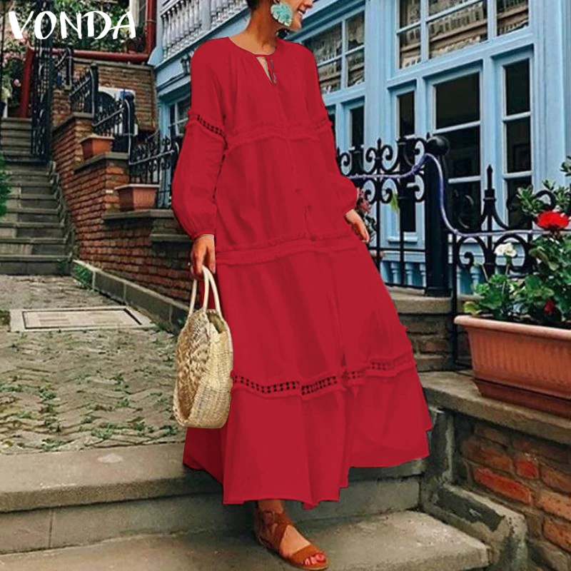VONDA Women Maxi Long Dress 2019 Autumn Bohemian V Neck Hollow Out Long Lantern Sleeve Party Dresses Casual Vestido Plus Size
VONDA Women Maxi Long Dress 2019 Autumn Bohemian V Neck Hollow Out Long Lantern Sleeve Party Dresses Casual Vestido Plus Size