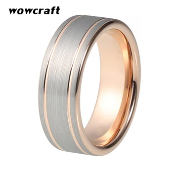 8mm Rose Gold Tungsten Carbide Ring for Men Women Wedding Band Rings Double Grooved Pip Cut Matte Surface Comfort Fit
8mm Rose Gold Tungsten Carbide Ring for Men Women Wedding Band Rings Double Grooved Pip Cut Matte Surface Comfort Fit