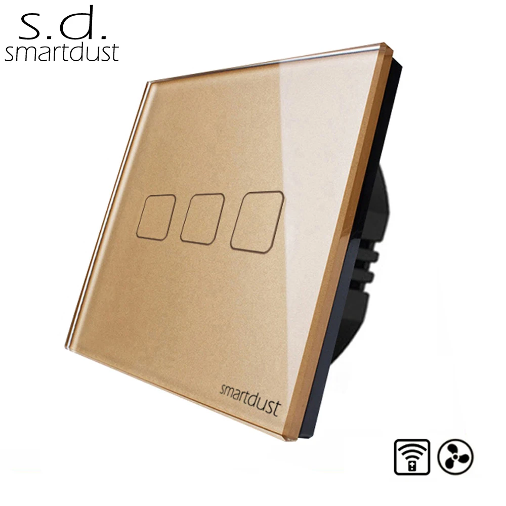 Smartdust EU Remote Control Switch, 3 Gang Smart Switch, Fan Dimmer Glass Panel Interruptor Touch Switch With Controller
Smartdust EU Remote Control Switch, 3 Gang Smart Switch, Fan Dimmer Glass Panel Interruptor Touch Switch With Controller
