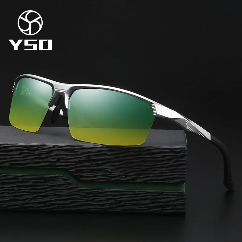 YSO Sunglasses Men Polarized UV400 Aluminium Magnesium Frame HD Night Vision Driving Glasses Semi Rimless Accessory For Men 8547
YSO Sunglasses Men Polarized UV400 Aluminium Magnesium Frame HD Night Vision Driving Glasses Semi Rimless Accessory For Men 8547