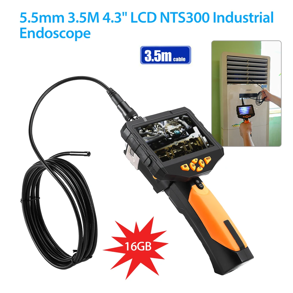 Eyoyo NTS300 4.3" Color LCD Display Monitor 5.5mm Snake Inspection Endoscope 6 LEDS Borescope 3.5mm Tube Camera 720P Cam
Eyoyo NTS300 4.3" Color LCD Display Monitor 5.5mm Snake Inspection Endoscope 6 LEDS Borescope 3.5mm Tube Camera 720P Cam