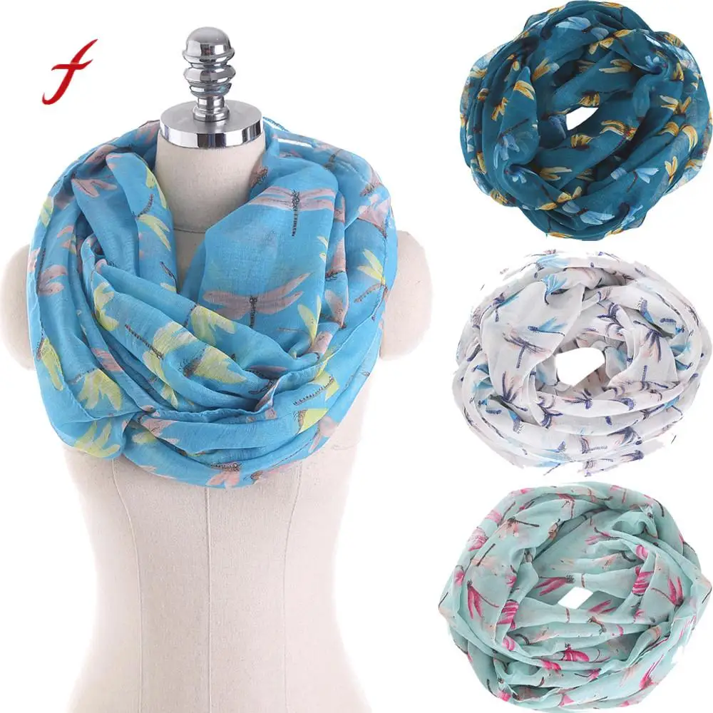 

FEITONG Female scarf Women Ladies Skull And Crossbones Pattern Print Voile Wrap Shawl Scarf O ring scarf-collar Scarve 2018