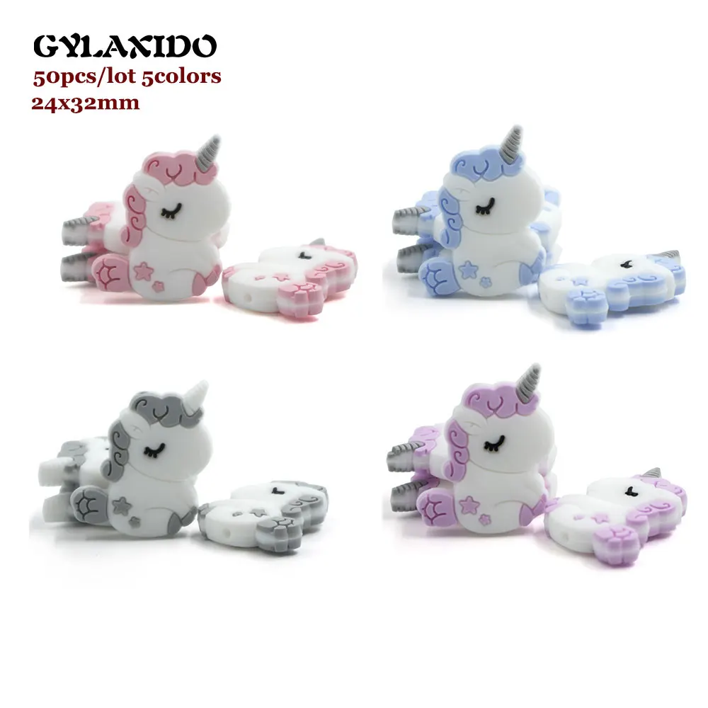 50Pcs Unicorn Silicone Animal Teether Beads 24mm Baby Teething Necklace Bead DIY Perle Silicone Denticion Jewelry Nursing Toy
50Pcs Unicorn Silicone Animal Teether Beads 24mm Baby Teething Necklace Bead DIY Perle Silicone Denticion Jewelry Nursing Toy