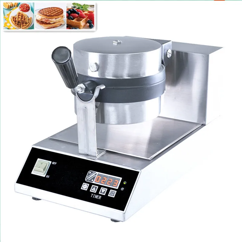 

110V 220V Non-stick Commercial Waffle Maker LCD Electric Digital Rotary Belgian Waffle Iron Baker Waffle Machine Free Shipping