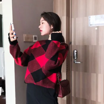 2018 Autumn Stylish New Style Port Taste Vintage Plaid Warm Jumpers round-Neck Loose-Fit Long-Sleeve Sweater Female Tide
2018 Autumn Stylish New Style Port Taste Vintage Plaid Warm Jumpers round-Neck Loose-Fit Long-Sleeve Sweater Female Tide