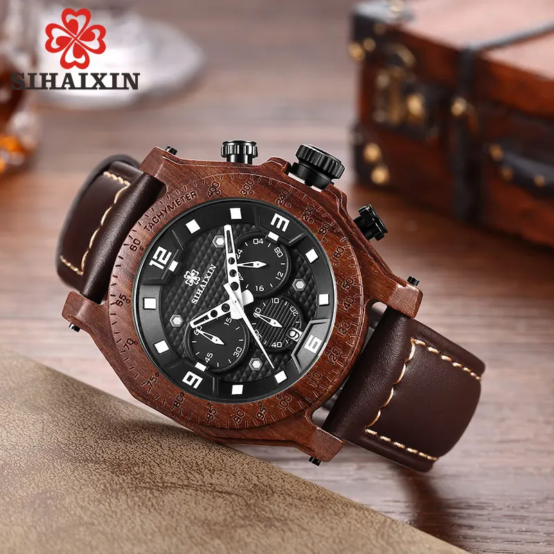 leather wood watch men (5)