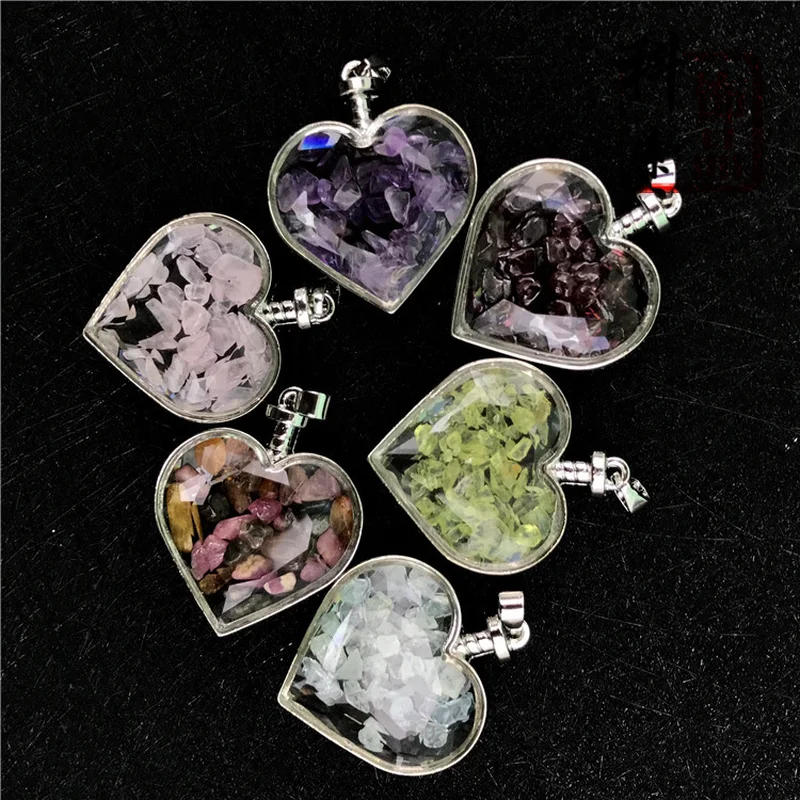 Valentines Day Gift Heart Pendant Natural Stone Crystals Necklace JewelryAmethyst Wishing Bottle Charm Present for Girlfriend
Valentines Day Gift Heart Pendant Natural Stone Crystals Necklace JewelryAmethyst Wishing Bottle Charm Present for Girlfriend