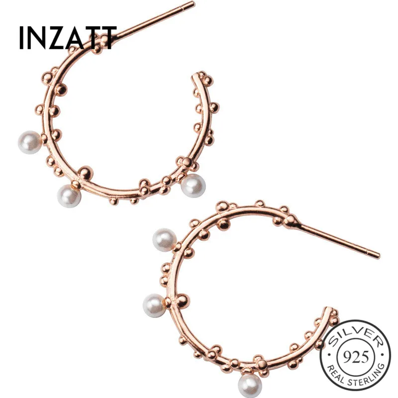 INZATT Real 925 Sterling Silver Personality Round Pearl Cute Hoop Earrings For Women Party Rose Gold Color Fashion Jewelry GIft
INZATT Real 925 Sterling Silver Personality Round Pearl Cute Hoop Earrings For Women Party Rose Gold Color Fashion Jewelry GIft