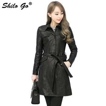 SHILO GO Leather Coat Womens Autumn Fashion sheepskin genuine leather Coat office OL lapel long sleeve pocket black long coat
SHILO GO Leather Coat Womens Autumn Fashion sheepskin genuine leather Coat office OL lapel long sleeve pocket black long coat