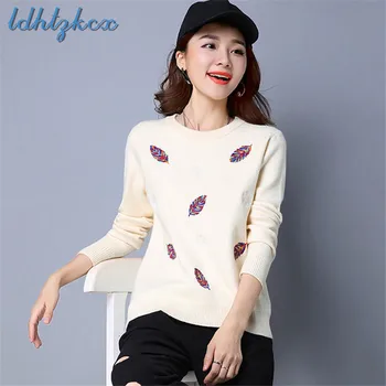 Print Embroidery Long-sleeved Sweaters Female 2018 Autumn Fresh Sweet Knitted Pullovers Sweaters Winter Bottoming Sweaters LD396
Print Embroidery Long-sleeved Sweaters Female 2018 Autumn Fresh Sweet Knitted Pullovers Sweaters Winter Bottoming Sweaters LD396