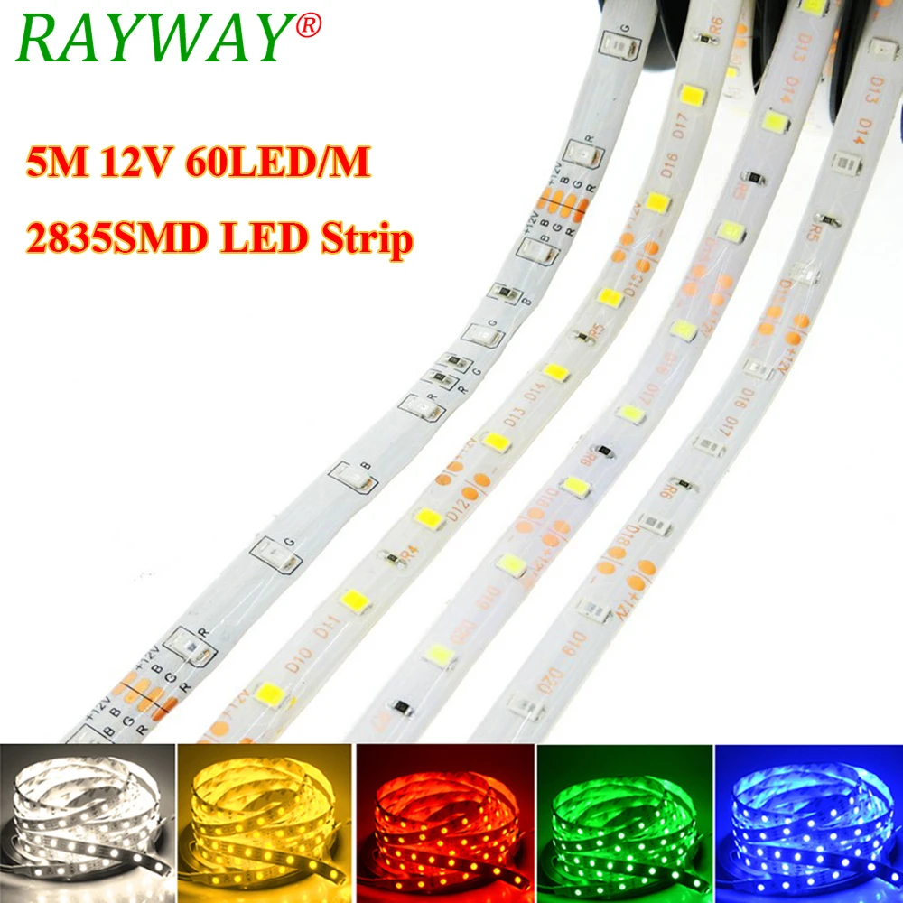 12V 2835 LED Lights Strip RGB Green Blue Red White Warm White 60LED/M 0.2W/LED 60W/5m/lot IP65 IP20 Waterproof Flexible Strip
12V 2835 LED Lights Strip RGB Green Blue Red White Warm White 60LED/M 0.2W/LED 60W/5m/lot IP65 IP20 Waterproof Flexible Strip