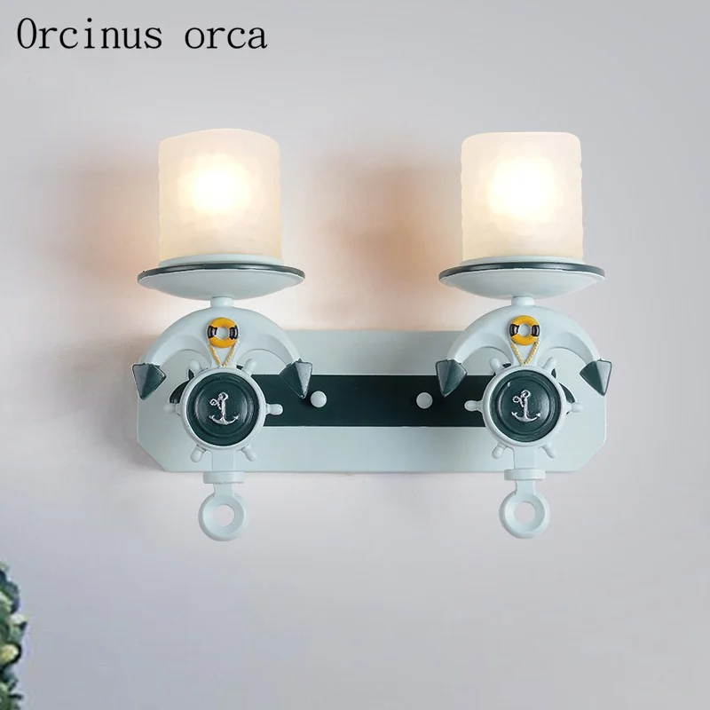 Mediterranean creative white wall lamp living room children bedroom bedroom bedside lamp modern ship rudder LED wall lamp
Mediterranean creative white wall lamp living room children bedroom bedroom bedside lamp modern ship rudder LED wall lamp