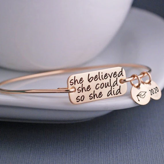 "She Believed she could so she did" Bangle 2018 New Arrival Inspirational High Quality Bangles Bracelet Pulsera For Women YP2641
"She Believed she could so she did" Bangle 2018 New Arrival Inspirational High Quality Bangles Bracelet Pulsera For Women YP2641