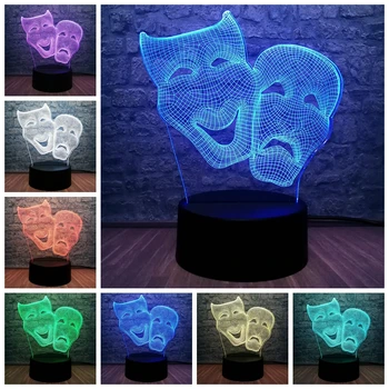 Cartoon Character Dionysus Comedy and Tradegy Mask 3D LED Lamp 7 Color Change Night Light Chirstmas Decoration Children Gift Toy
Cartoon Character Dionysus Comedy and Tradegy Mask 3D LED Lamp 7 Color Change Night Light Chirstmas Decoration Children Gift Toy