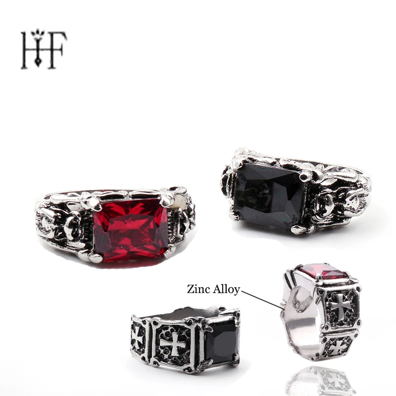 Men Skull Cross Ring With Black Red Stone Zinc alloy Dragon Claw Male Jewelry Punk Biker Finger Rings Man Silver Retro Ring
Men Skull Cross Ring With Black Red Stone Zinc alloy Dragon Claw Male Jewelry Punk Biker Finger Rings Man Silver Retro Ring