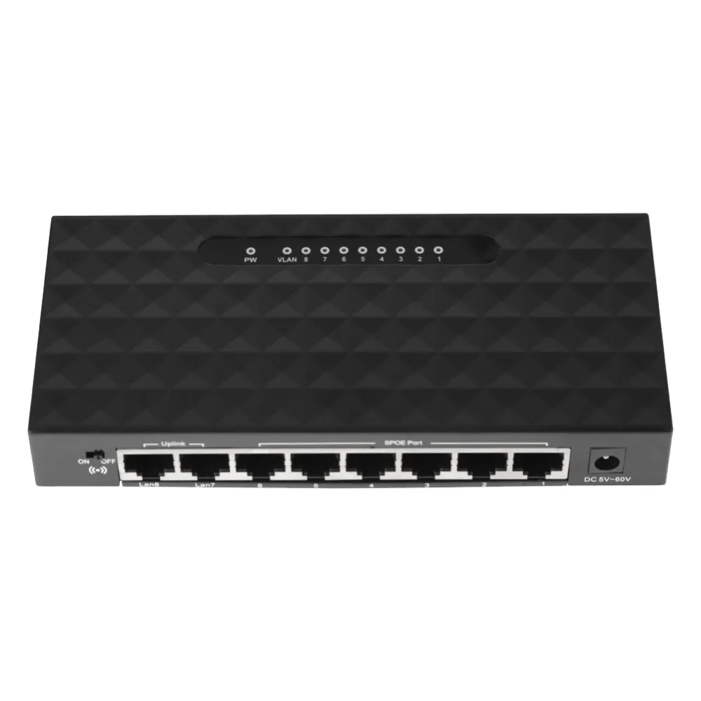 VAKIND 8 Port POE Ethernet Network Switch Lan Hub Ethernet Smart Switch Support 6-55V Power Supply (2x10/100mbps + 6x POE Ports
VAKIND 8 Port POE Ethernet Network Switch Lan Hub Ethernet Smart Switch Support 6-55V Power Supply (2x10/100mbps + 6x POE Ports