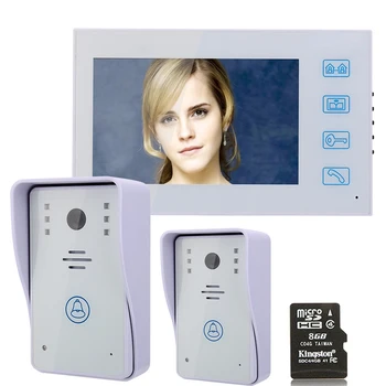 7" 2 Camera Recording Video Door Phone Intercom Doorbell With 8G TF Card Touch Button Remote Unlock Night Vision Security CCTV C
7" 2 Camera Recording Video Door Phone Intercom Doorbell With 8G TF Card Touch Button Remote Unlock Night Vision Security CCTV C