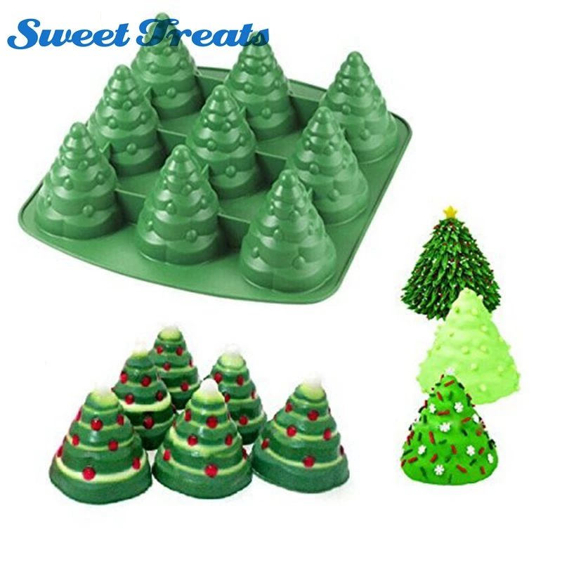 3D Рождественская елка Sweettreats помадка торт хлеб украшение Sugarcraft силиконовое