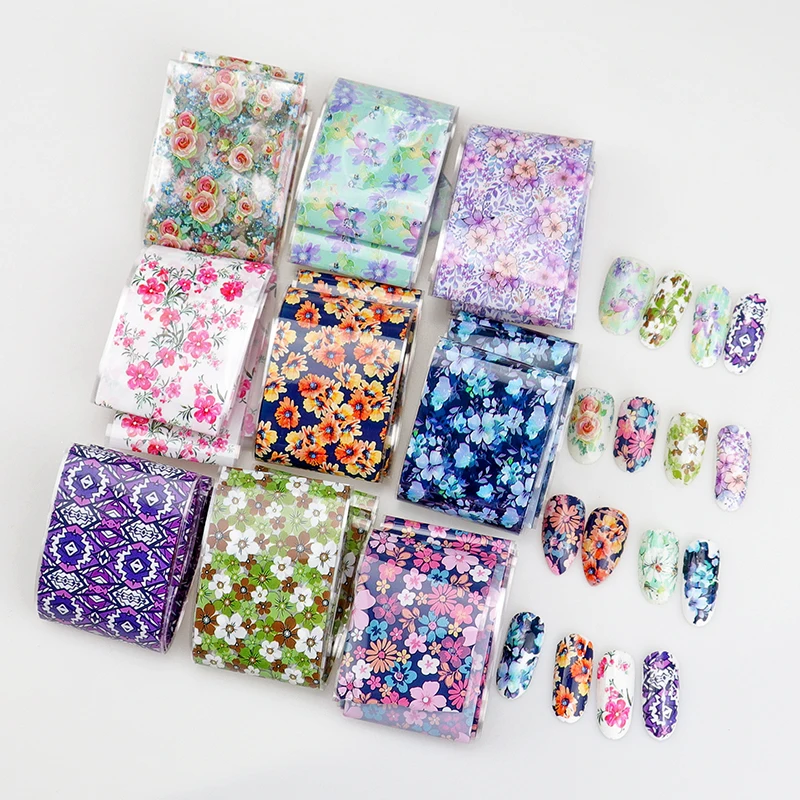 Fun Nail Foil Set 9pcs Beauty Flower Floral Nail Designs Wraps 4cm*20cm Transfer Manicure Polishing Gel Art Decoration
Fun Nail Foil Set 9pcs Beauty Flower Floral Nail Designs Wraps 4cm*20cm Transfer Manicure Polishing Gel Art Decoration