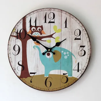 Creative Wooden Wall Clock Home Furnishing Painted Elephant Owl Wood Clock High Quality часы настенные
Creative Wooden Wall Clock Home Furnishing Painted Elephant Owl Wood Clock High Quality часы настенные
