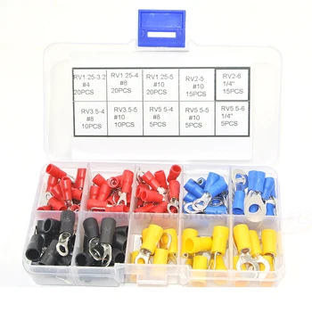 125Pcs Ring Terminal Copper Crimp Pre-Insulated terminals Ring Wire Connector End Kit Set
125Pcs Ring Terminal Copper Crimp Pre-Insulated terminals Ring Wire Connector End Kit Set