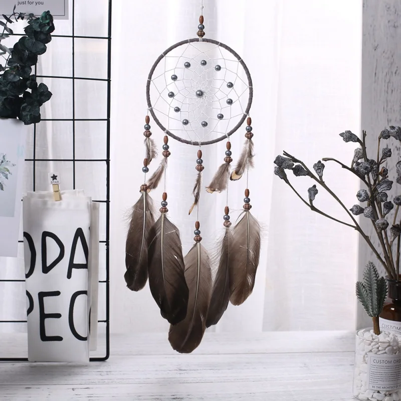 Handmade Dreamcatcher Wind Chimes Indian Dream Catcher Net with Feather Bead Wall Hanging Decoration Car Ornament Craft Gifts
Handmade Dreamcatcher Wind Chimes Indian Dream Catcher Net with Feather Bead Wall Hanging Decoration Car Ornament Craft Gifts