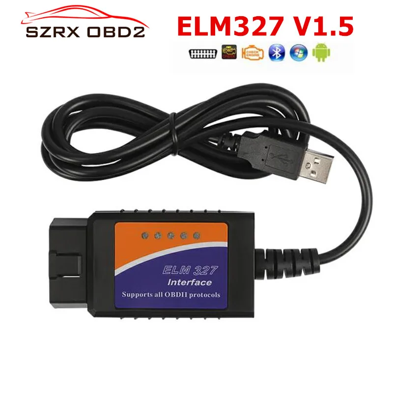 ELM327 USB/Bluetooth V1.5 V2.1Car Diagnostic USB Cable Interface Supports All OBD2 Protocols For Windows ELM 327 USB OBD Scanner
ELM327 USB/Bluetooth V1.5 V2.1Car Diagnostic USB Cable Interface Supports All OBD2 Protocols For Windows ELM 327 USB OBD Scanner