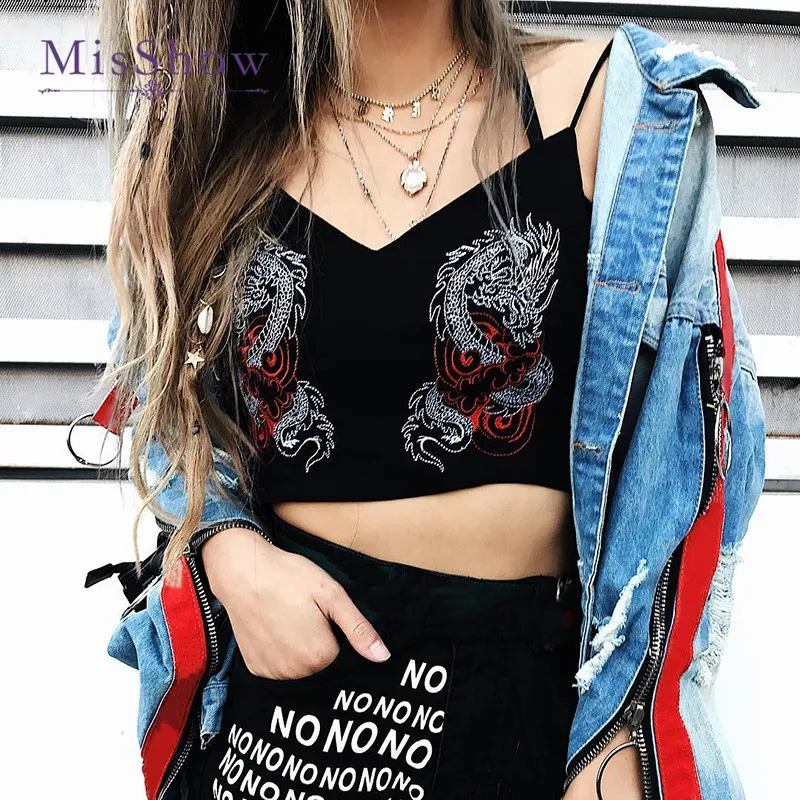 MisShow Sexy V-Neck Tank Tops Summer Wommen Dragon Printed Cropped Tanks Fitness Bodycorn Feminino Crop Top Blusa Bustier Tops
MisShow Sexy V-Neck Tank Tops Summer Wommen Dragon Printed Cropped Tanks Fitness Bodycorn Feminino Crop Top Blusa Bustier Tops