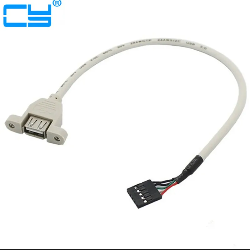 30cm Internal Motherboard USB 5pin 5p single row male to A female panel mout Cable(with screw)
30cm Internal Motherboard USB 5pin 5p single row male to A female panel mout Cable(with screw)