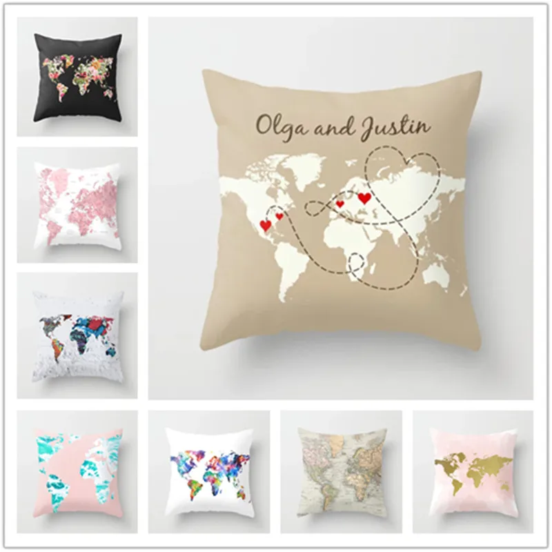 2019 New Style Simple Vintage World Map Pattern Polyester Cushion Cover Pillow Case Home Decor for Car Sofa Pillow Cover 
2019 New Style Simple Vintage World Map Pattern Polyester Cushion Cover Pillow Case Home Decor for Car Sofa Pillow Cover