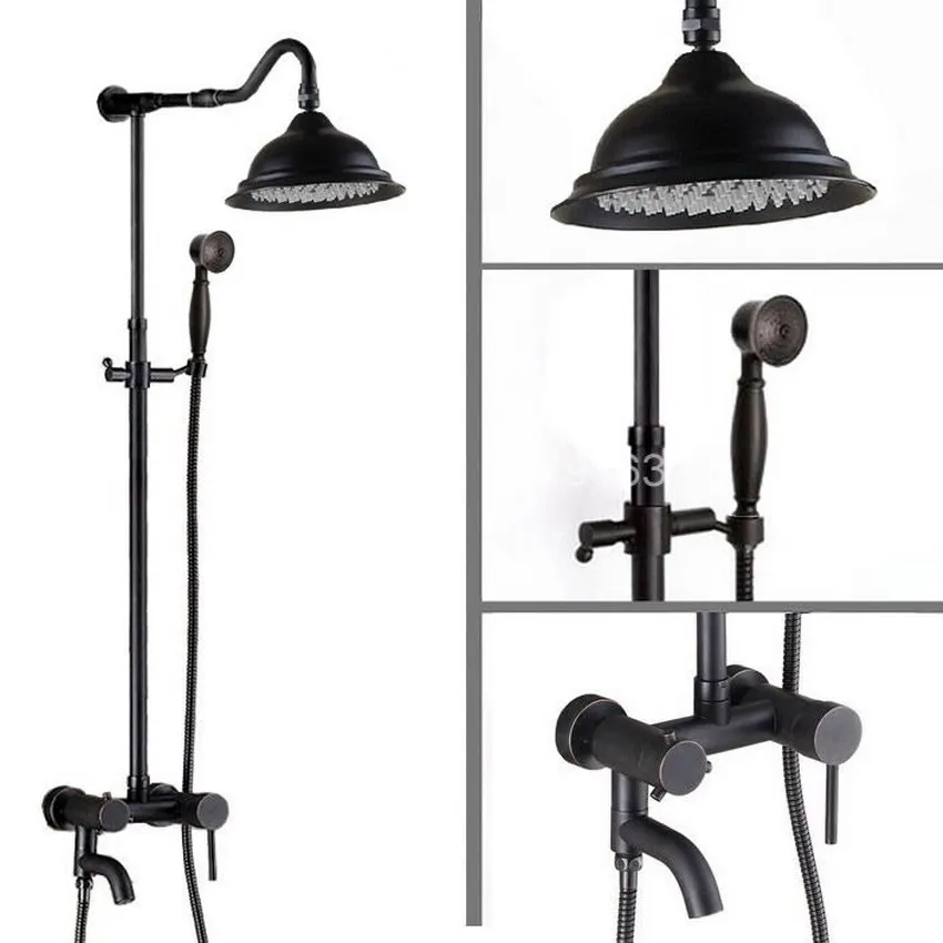 Oil Rubbed Bronze Single Lever Wall Mounted Bathroom Round Rain Shower Faucet Telephone Style Handheld shower Head Set ars641
Oil Rubbed Bronze Single Lever Wall Mounted Bathroom Round Rain Shower Faucet Telephone Style Handheld shower Head Set ars641