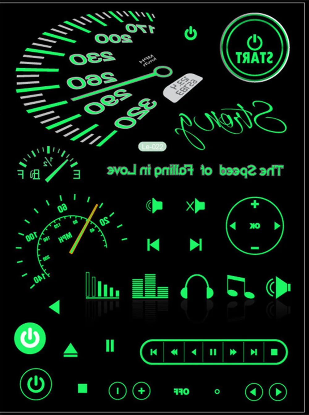 Светится в темноте игрушки Модный логотип знак символ тату наклейка зеленый