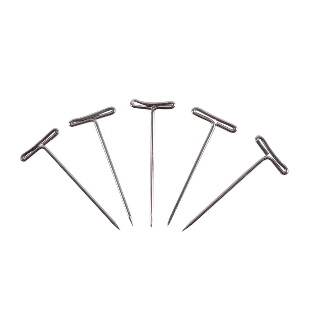 24 шт. T-PINS (40 мм) для парик на головка пены Стиль T Pin иглы бразильских индейцев