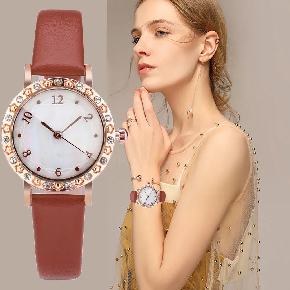 Women Watches Modern Fashion Simple Leather Rhinestone Rose Gold quartz wristwatch For Women Luxury Casual Clock reloj mujer #c
Women Watches Modern Fashion Simple Leather Rhinestone Rose Gold quartz wristwatch For Women Luxury Casual Clock reloj mujer #c