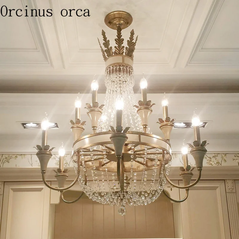 American luxury crystal chandelier Jane retro French style villa staircase dining room European Garden crystal lamp post free
American luxury crystal chandelier Jane retro French style villa staircase dining room European Garden crystal lamp post free