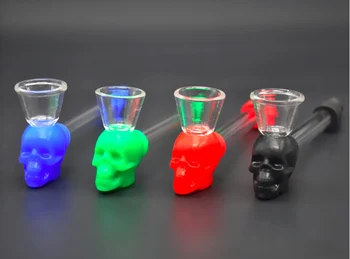 2pcs/lot New Silicon Skull Head Smoking Pipes Glass Tobacco Pipe Hot Sale Portable Fashion
2pcs/lot New Silicon Skull Head Smoking Pipes Glass Tobacco Pipe Hot Sale Portable Fashion